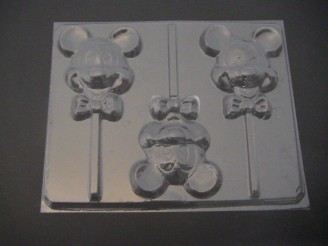 231sp Famous Male Mouse Face Bow Tie Chocolate Candy Mold 